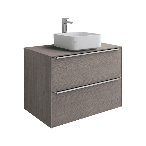 Roca Inspira alsószekrény 80x50 cm 2 fiókkal pultra ültethető mosdóhoz texturált városi tölgy A851080402