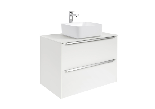 Roca Inspira alsószekrény 80x50 cm 2 fiókkal pultra ültethető mosdóhoz fényes fehér A851080806