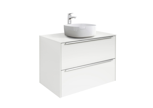 Roca Inspira alsószekrény 80x50 cm 2 fiókkal pultra ültethető mosdóhoz fényes fehér A851080806