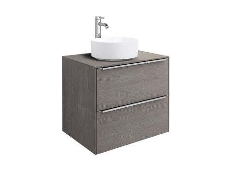 Roca Inspira alsószekrény 60x50 cm 2 fiókkal pultra ültethető mosdóhoz texturált városi tölgy A851079402