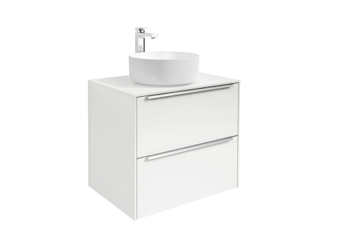 Roca Inspira alsószekrény 60x50 cm 2 fiókkal pultra ültethető mosdóhoz, fényes fehér A851079806