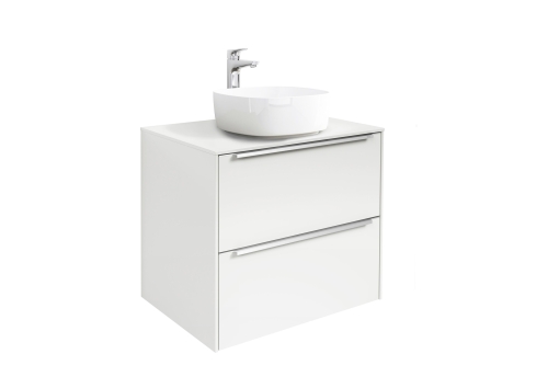 Roca Inspira alsószekrény 60x50 cm 2 fiókkal pultra ültethető mosdóhoz, fényes fehér A851079806