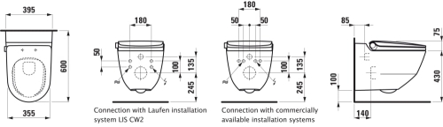 Laufen Riva okos wc szett, fehér wc csésze fehér nyomólappal SZP-LA1, (H8206914000001, H8946660000001, H8956610000001)