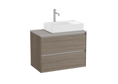 Roca Ona alsószekrény 80x46 cm 2 fiókkal pultra ültethető mosdóhoz, sötét szilfa A851727511
