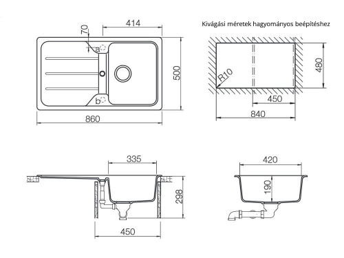 Schock Formhaus D-100 Cristalite mosogató, szürke FOMD100CROM