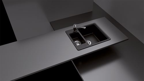 Schock Manhattan N-150 Cristalite mosogató, fekete MANN150NERO