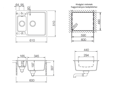Schock Manhattan N-150 Cristalite mosogató, aszfaltszürke MANN150ASPH