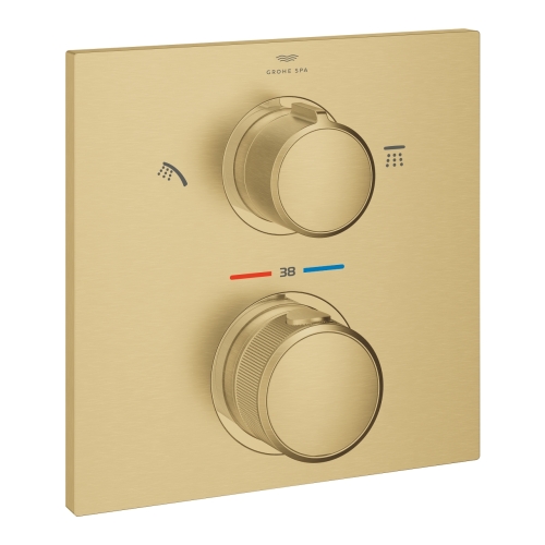 Grohe Allure termosztátos zuhanycsaptelep 2 fogyasztóhoz, Brushed Cool Sunrise 29181GN2