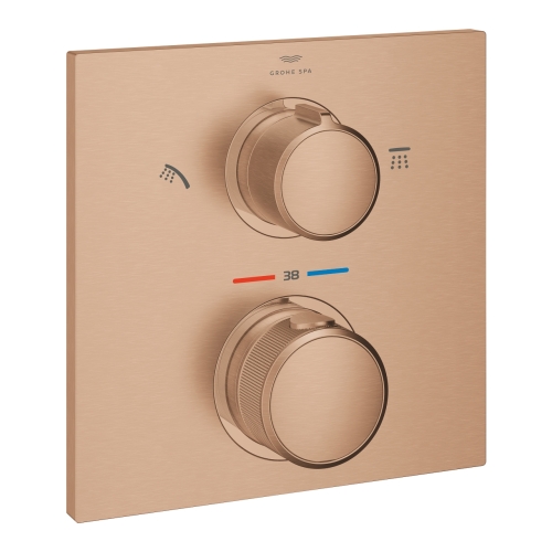 Grohe Allure termosztátos zuhanycsaptelep 2 fogyasztóhoz, Brushed Warm Sunset 29181DL2