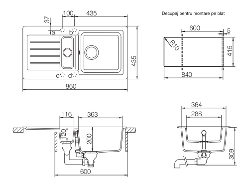 Schock Typos D-150S Cristalite mosogató, szürke TYPD150SCROM