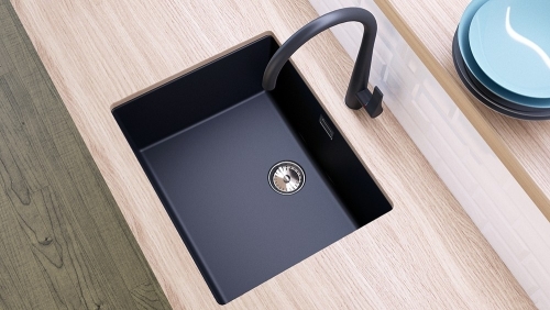 Schock Greenwich N-100L Cristadur aláépíthető mosogató, metalizált fekete GREN100LMAGM