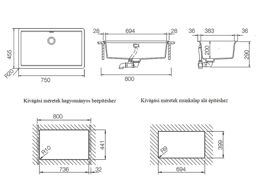 Schock Greenwich N-100XL Cristadur aláépíthető mosogató, sötétszürke GREN100XLSILV