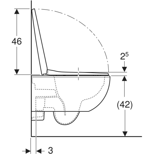 Geberit Selnova fali wc mélyöblítésű készlet, Premium, zárt forma, Rimfree, WC-ülőkével 501.991.00.1