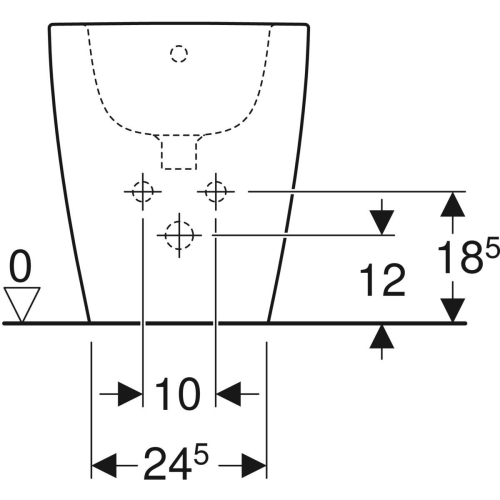 Geberit iCon álló bidé, falhoz illeszkedő, zárt forma matt fehér 502.384.JT.1