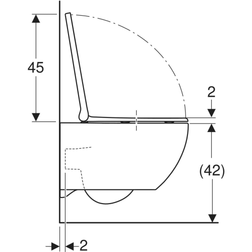 Geberit Acanto fali WC mélyöblítésű készlet, zárt forma, TurboFlush, WC-ülőkével Keratect felülettel 502.774.00.8