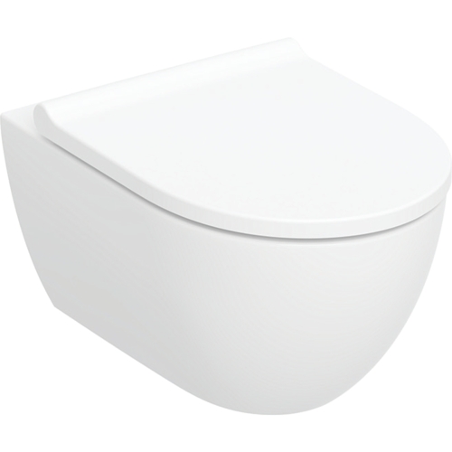 Geberit Acanto fali WC mélyöblítésű készlet, zárt forma, TurboFlush, WC-ülőkével Keratect felülettel 502.774.00.8