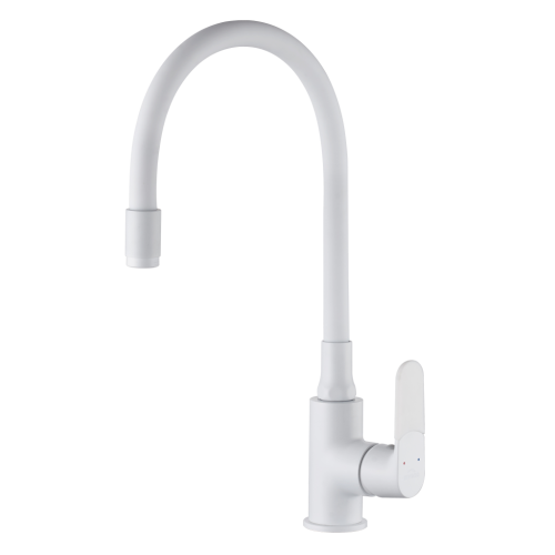 Invena HULA PLUS konyhai csaptelep, flexibilis kifolyócsővel, fehér BZ-32-P02-C