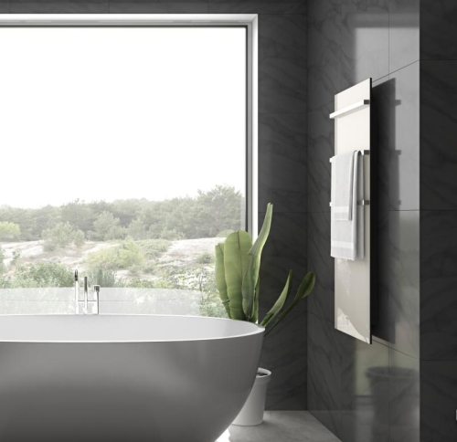 AREZZO design ONYX WHITE 3 elektromos törölközőszárító radiátor matt fehér üveg AR-ONYX3MWMATT