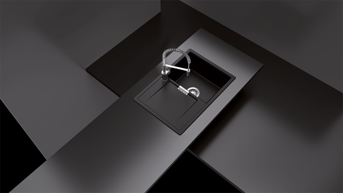 Schock Mono D-100S Cristadur mosogató, intenzív fekete MOND100SPURO