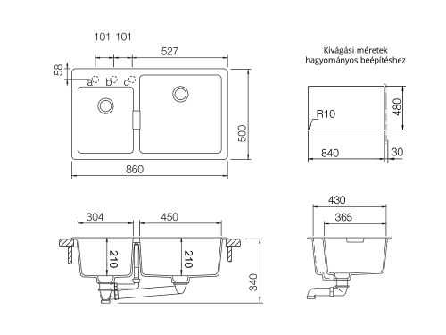 Schock Signus N-175 Cristadur mosogató, hófehér SIGN175POLA