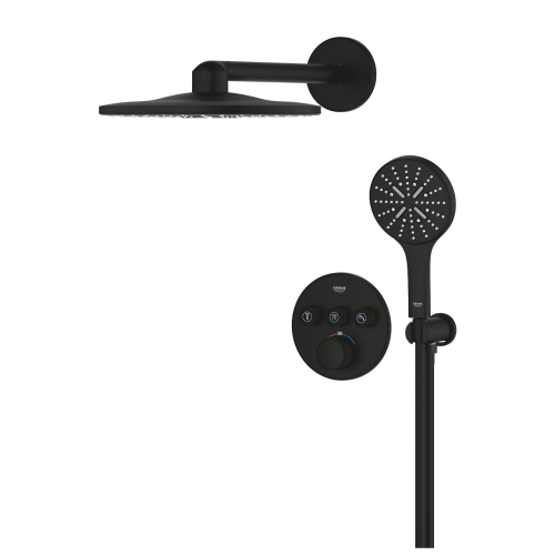 Grohe Grohtherm SmartControl falsík alatti zuhanyrendszer Rainshower SmartActive 310 fejzuhannyal, phantom black 34863KF0