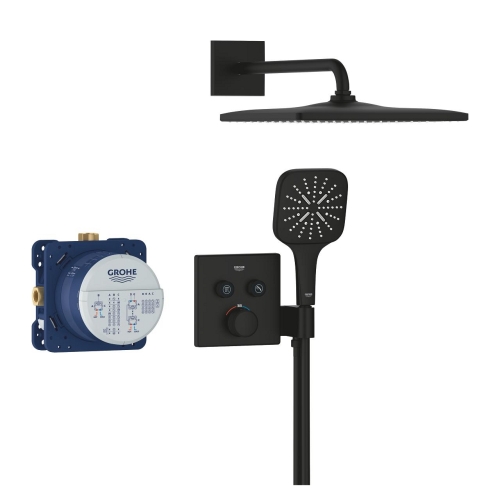 Grohe Grohtherm SmartControl falsík alatti zuhanyrendszer Rainshower Mono 310 Cube fejzuhannyal, phantom black 34865KF0