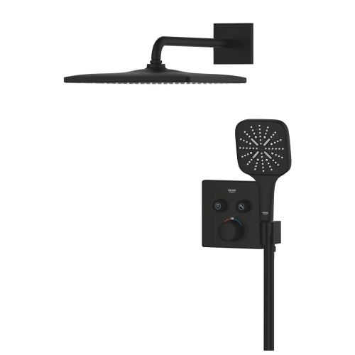 Grohe Grohtherm SmartControl falsík alatti zuhanyrendszer Rainshower Mono 310 Cube fejzuhannyal, phantom black 34865KF0