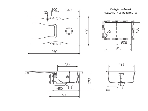 Schock Waterfall D-100 Cristadur mosogató, sötétszürke WATD100SILV