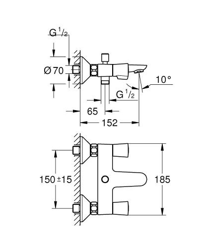 Grohe Costa L kádcsaptelep, króm 25265001
