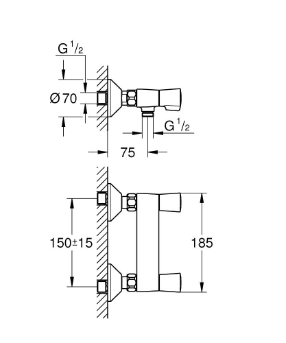 Grohe Costa L zuhanycsaptelep, króm 26851001