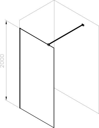 Ravak Walk-In Air Wall 120 cm zuhanyfal, transparent, matt fekete GW9WG0300Z1C