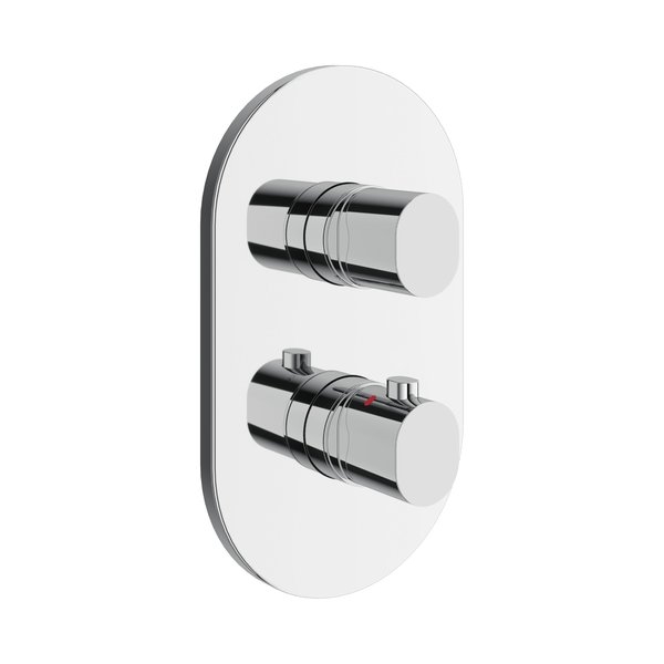 Ravak Chrome II CR II 063.00CR.O2.RB071 falba süllyesztett termosztátos csaptelep, kétutas, többutas R-box multihoz, króm X070455