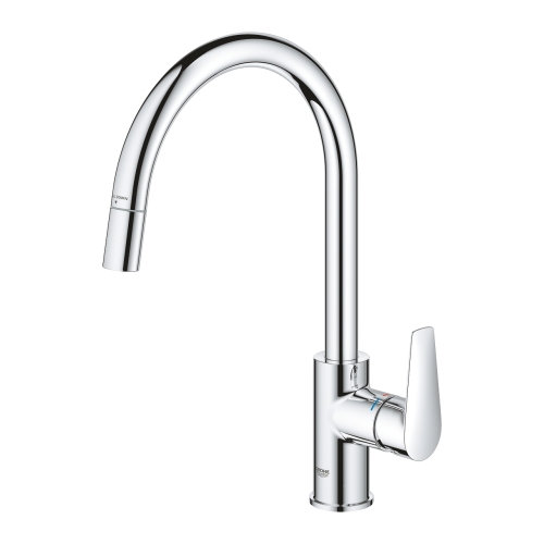 Grohe BauEdge kihúzható perlátoros egykaros mosogatócsap, króm 30536000
