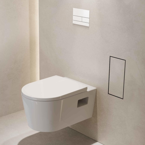 Hansgrohe XtraStoris Rock falba süllyesztett szemetes csempézhető ajtóval, matt fehér 56063700