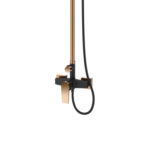 Invena MIDNIGHT zuhanyrendszer, PVD fekete-rózsa arany AU-35-D14-V