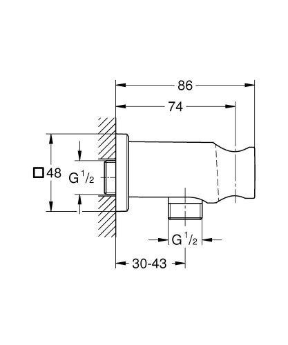 Grohe Rainshower zuhany könyök kézizuhany tartóval, hard graphite 26659A00
