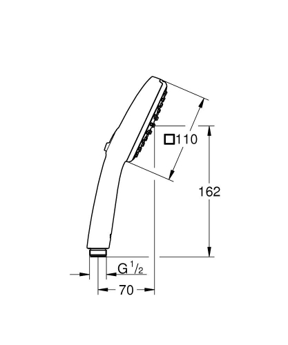 Grohe Tempesta Cube 110 két funkciós kézizuhany, matt fekete 261302434