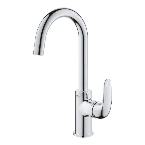 GROHE Swift egykaros magasított mosdócsaptelep leeresztővel, Cold Start-os L-es méret, króm 24330001