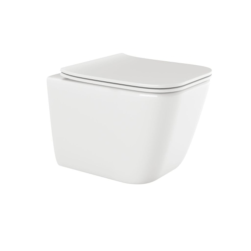 Invena Paros szögletes rimless fali wc lassú záródású ülőkével, fehér CE-90-001-W