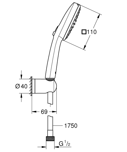 Grohe Vitalio Comfort 110 fix tartós zuhanyszett két funkciós 26399001