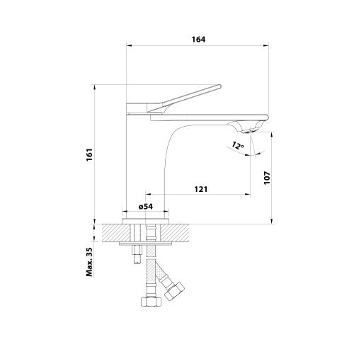 Sapho AQUALINE BOLERO mosdócsaptelep, króm BC002