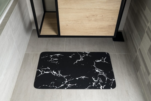 Sapho AQUALINE 50x80 cm fürdőszobai szőnyeg, fekete márvány PCD011