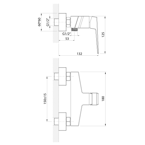 Sapho AQUALINE RITMO zuhanycsaptelep, króm RT011