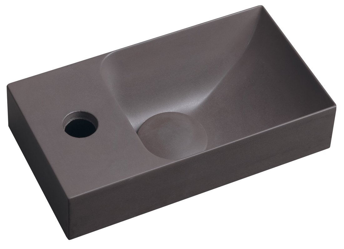 Sapho PICCOLINO 31x17 cm balos betonmosdó, sötétbarna PK30015