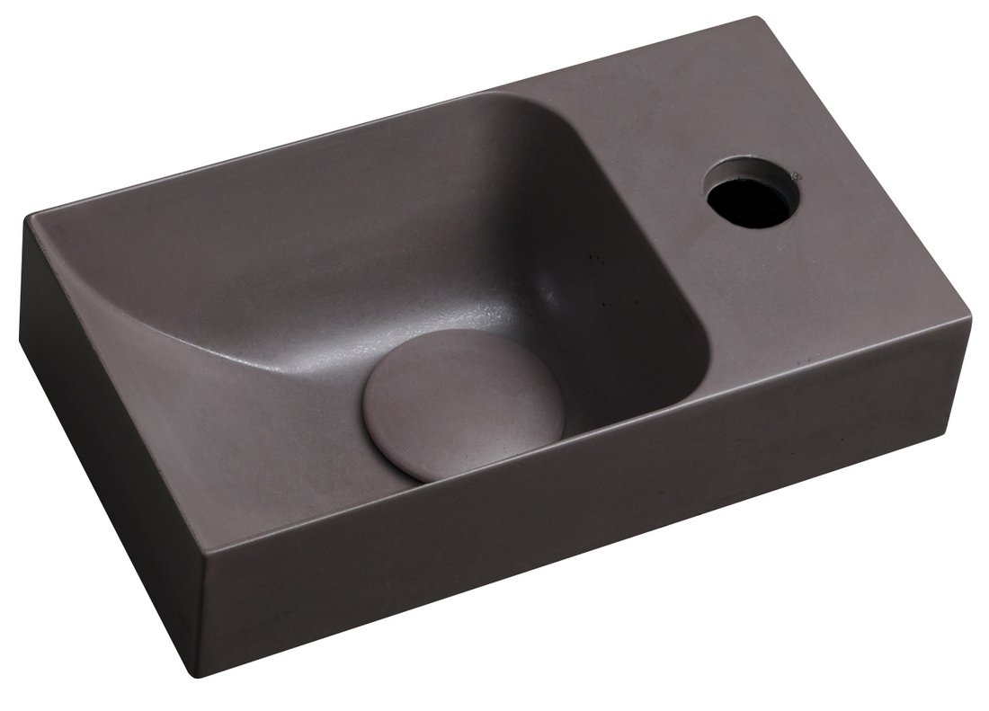 Sapho PICCOLINO 31x17 cm jobbos betonmosdó, sötétbarna PK30515