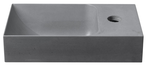 Sapho PICCOLINO 31x17 cm jobbos betonmosdó, szürke PK30517