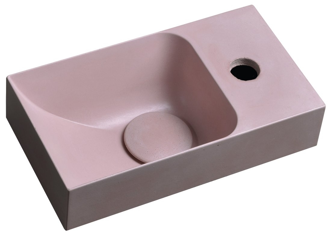 Sapho PICCOLINO 31x17 cm jobbos betonmosdó, rózsaszín PK30521