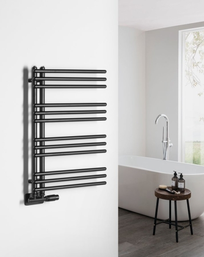 Sapho POSEIDON 450x740 mm fürdőszobai radiátor, matt fekete PS474B