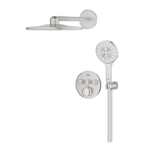 Grohe Grohtherm SmartControl falsík alatti termosztátos zuhanyrendszer Rainshower SmartActive 310 fejzuhannyal, supersteel 34863DC0