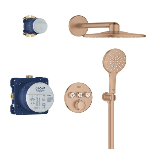 Grohe Grohtherm SmartControl falsík alatti termosztátos zuhanyrendszer Rainshower SmartActive 310 fejzuhannyal, Brushed Warm Sunset 34863DL0